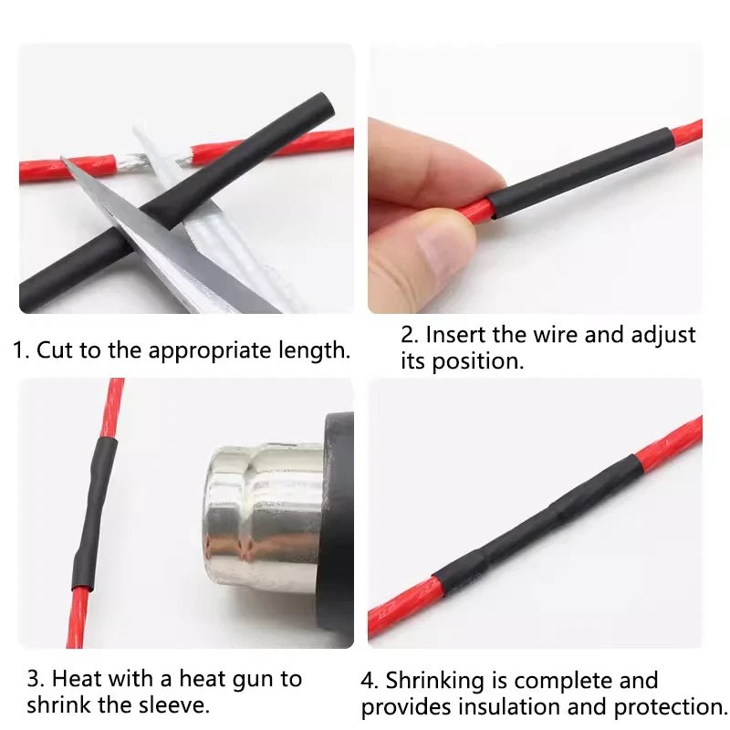 Heat Shrink Tubing 2:1 — Electrical Wire Sleeving, 5 Colors, Ø 1mm–50mm - HomeDIYer