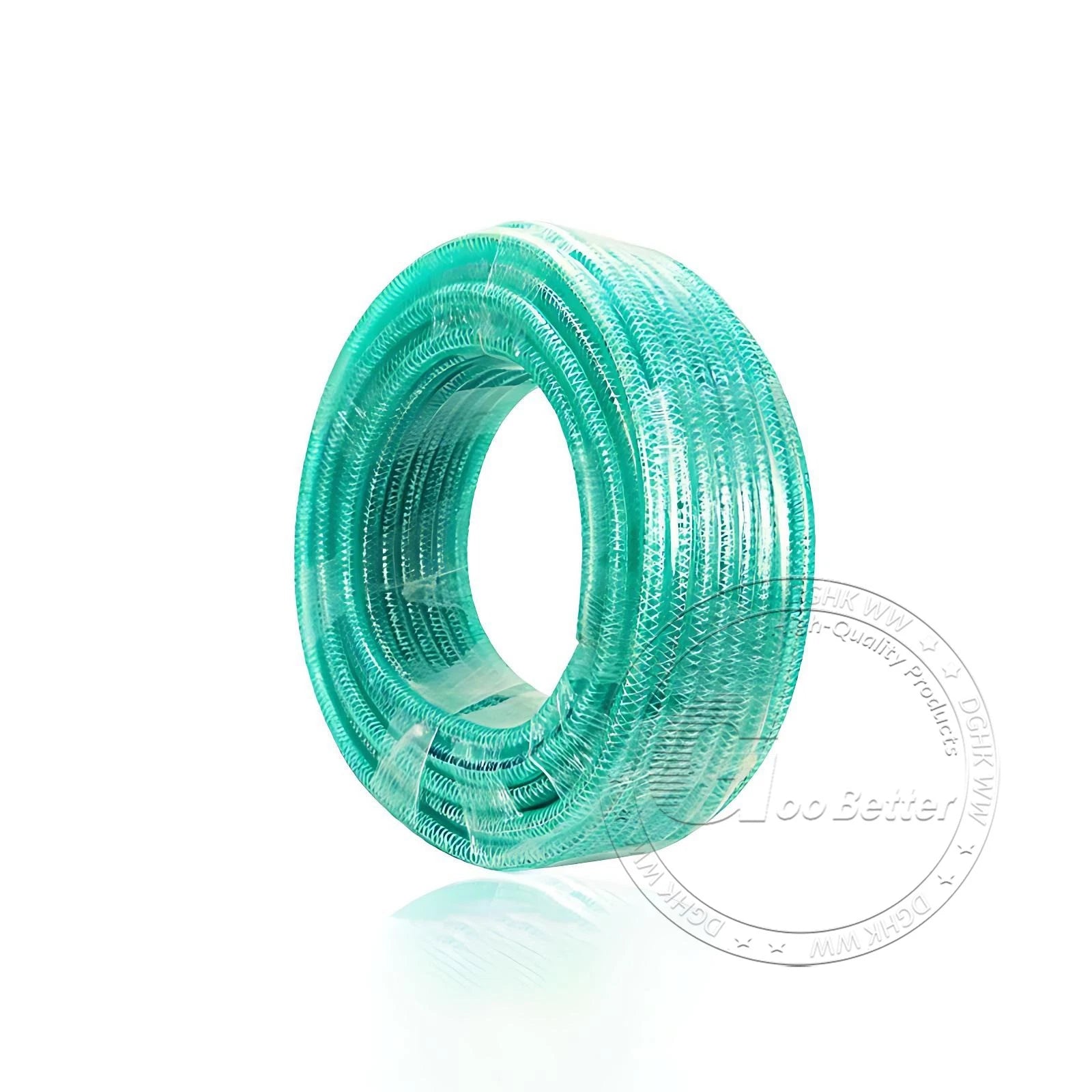 Braided Wire Reinforced Flexible PVC Hose Pipe — Water & Fuel Transfer, Green