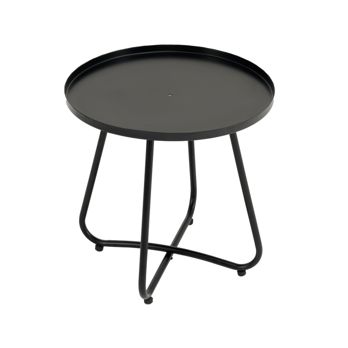 Patio Furniture Set 3 Piece Mixture Pattern PE Rattan Steel Frame And Modern Round Table, Brown and Black - HomeDIYer