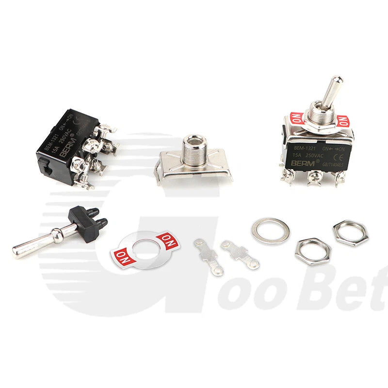 Toggle Switch SPST SPDT DPST DPDT 250V AC 15A — E-TEN & BEM Series with Waterproof Cover