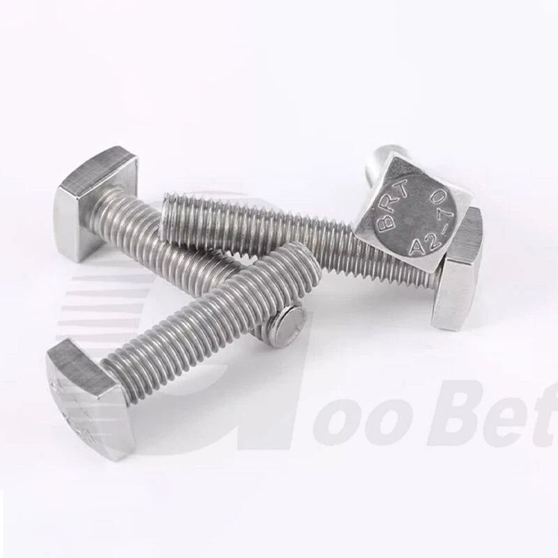 M4 T - Bolts for T - Slot Aluminum Extrusion — Square Head Stainless Steel 304 (A2), M4×12mm to M4×30mm - HomeDIYer
