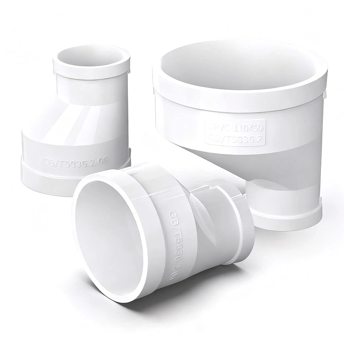 PVC Eccentric Reducer Connectors Adapter Metric Plumbing Fittings For Water Pipe