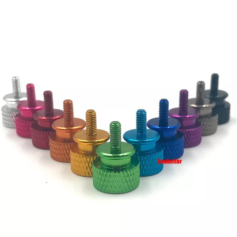 632×6 Color Knurled Thumb Screws – Aluminum Hand Grip Knob Bolts for PC Computer Case (12 Colors) - HomeDIYer