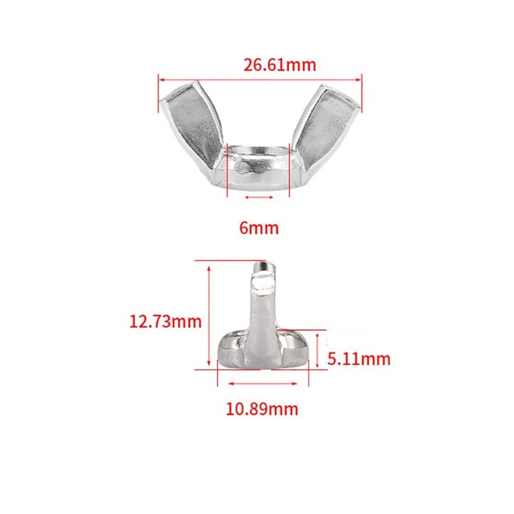 Wing Nuts M2 - M12 A2 A4 201 Stainless Steel Butterfly Nut To Fit Bolts & Screws