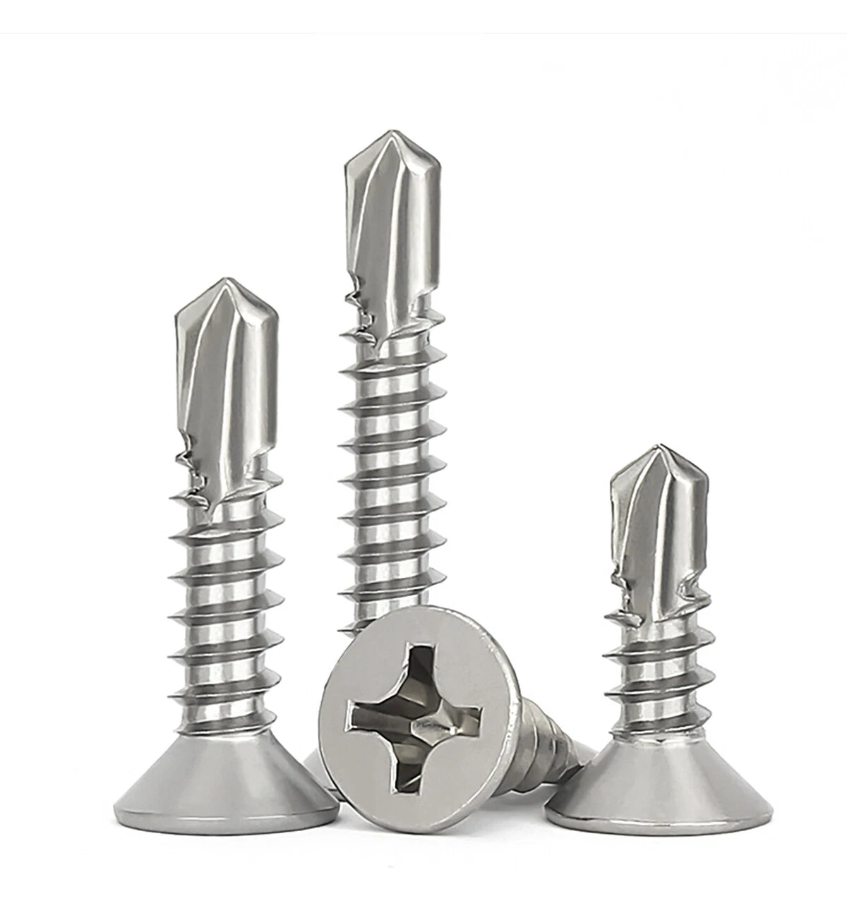 #6 #7 #8 #10 #12 #14 Countersunk Head Self Drilling Tek Screws – 410 Stainless Steel