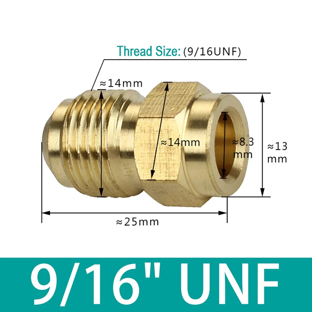 Brass Single Flare Fitting for Copper Refrigeration Tube — UNF Thread