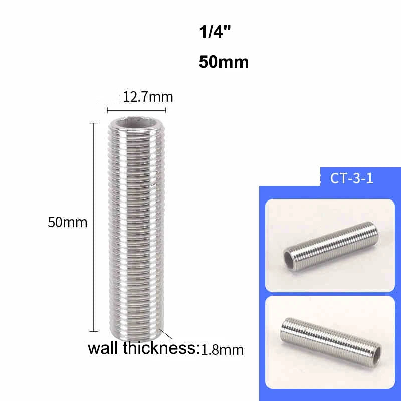 Male Thread Stud Rod A2 Stainless Steel Connector Pipe Fitting — 1/4" to 2"