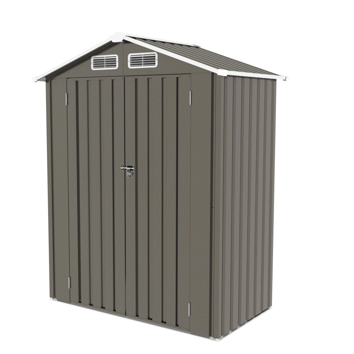 5X3 FT Metal Outdoor Storage Shed, Tool Shed with Pitched RoofWaterproof, Lockable DoorCompact Metal Tool Shed for Garden, Backyard, Patio, Everyday Sundries and Bike Storage, Gray - HomeDIYer