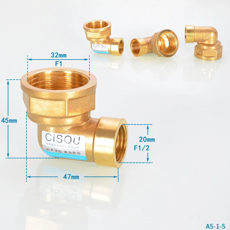 Brass Elbow Pipe Fitting – 1" Internal & External Thread, Plumbing Connector