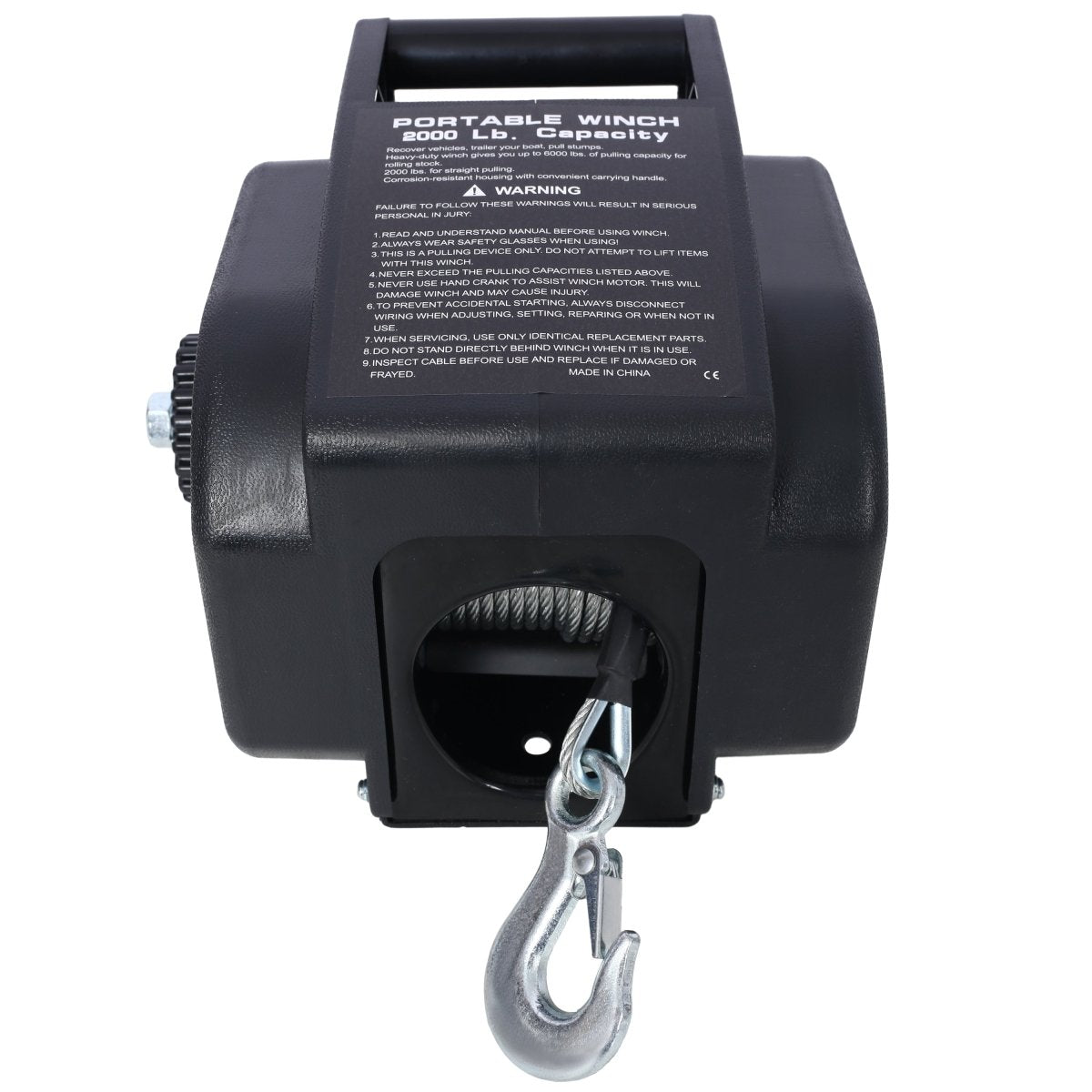 12v Trailer Winch,Reversible Electric Winch, for Boats up to 5000 lbs, Galvanized Wire Rope, Rapid Mount, Handheld Remote,power in and manual out.black plastic casing - HomeDIYer