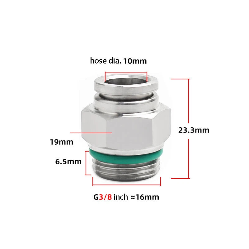 304 Stainless Steel Compression Fitting Female Straight Coupling Connector