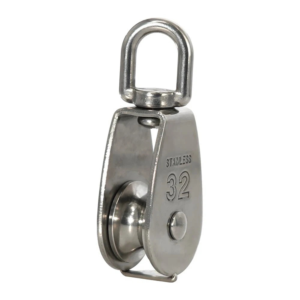 Stainless Steel 15-75mm Single/Double Pulley Block for Wire Rope Lifting Rigging