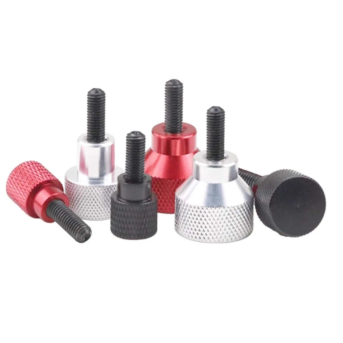 M6 Aluminum + Carbon Steel Knurled Thumb Screws Hand Grip Knob Bolts Thumbscrew