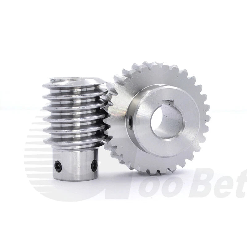 Module 0.5 Metal Worm Shaft Worm Gear Wheel C45 Steel 20/25/30/35/40/50/60 Tooth