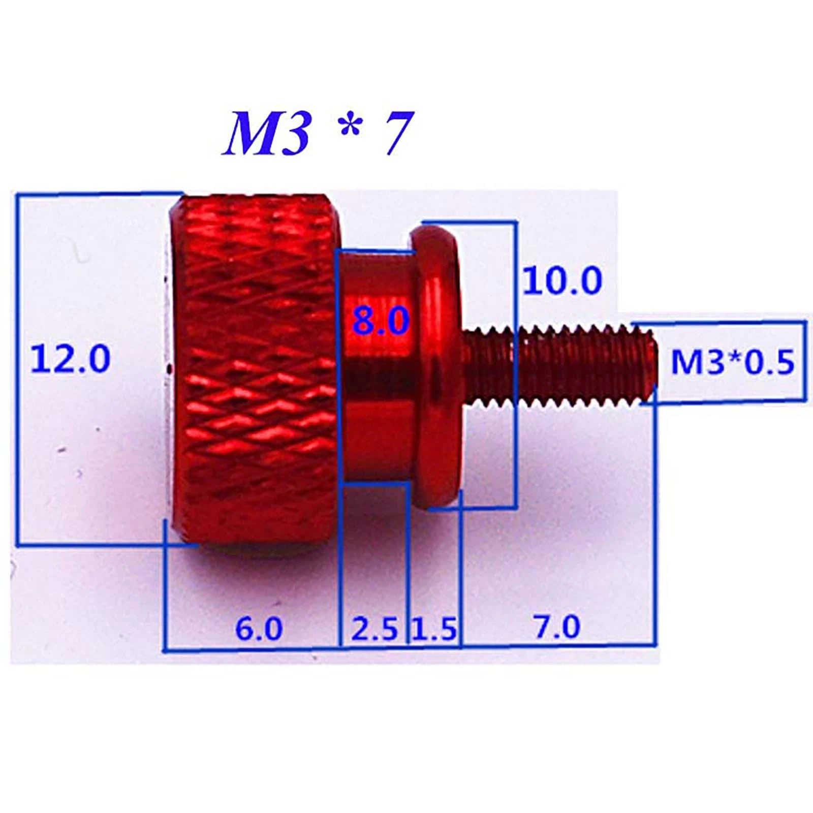 Thumb Knurled Screws – M3 & M3.5 Anodized Aluminum, 10 Colors