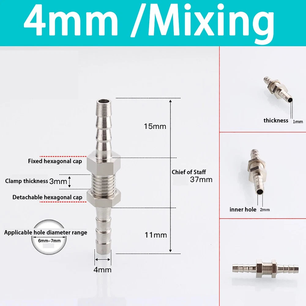 Copper Straight Hose Connector Double-Sided Female Thread