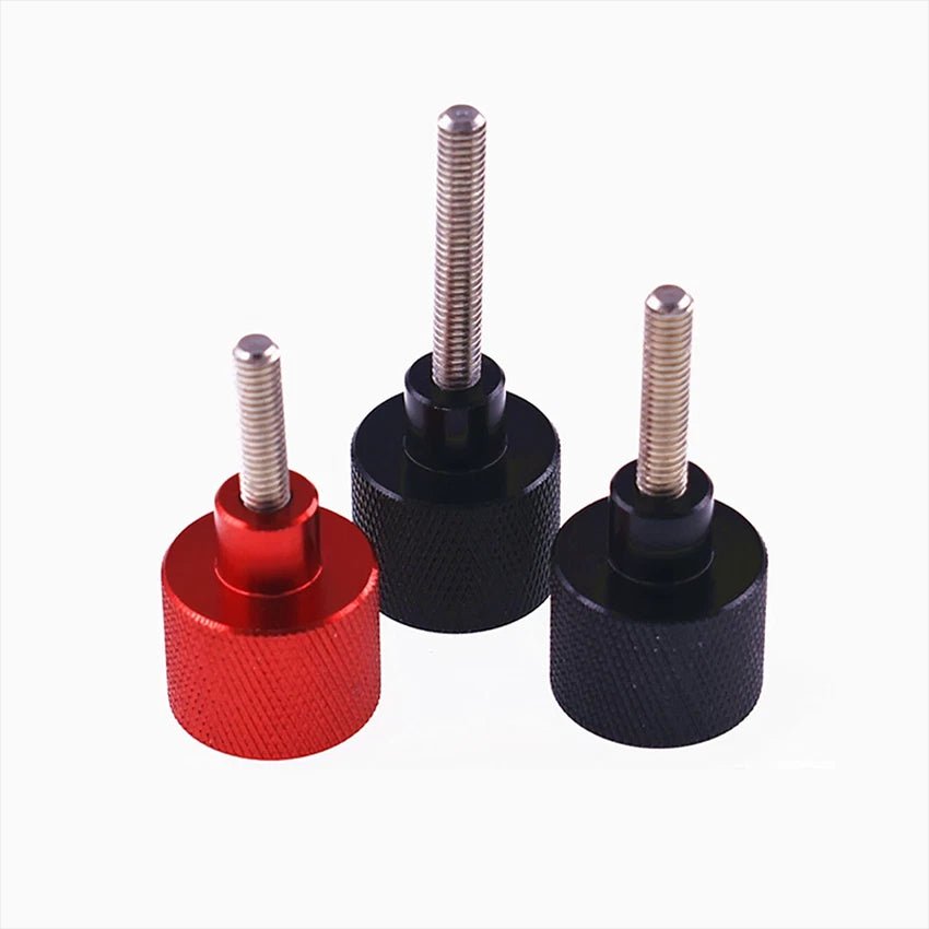 1/4 - 20 Knurled Thumb Screws — Aluminum & Stainless Steel | Black & Red | 6–60mm - HomeDIYer