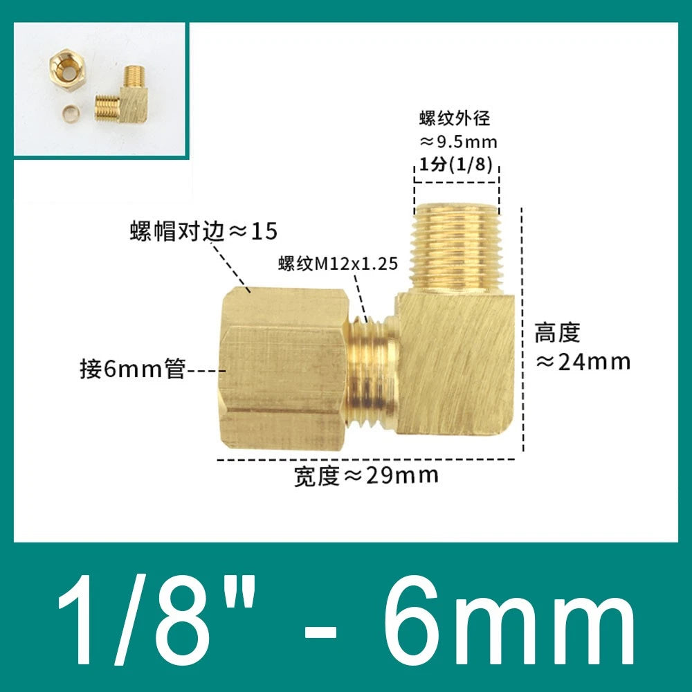 Brass Compression 90° Elbow Fittings for 6–12mm Copper Tube | Ferrule Connector