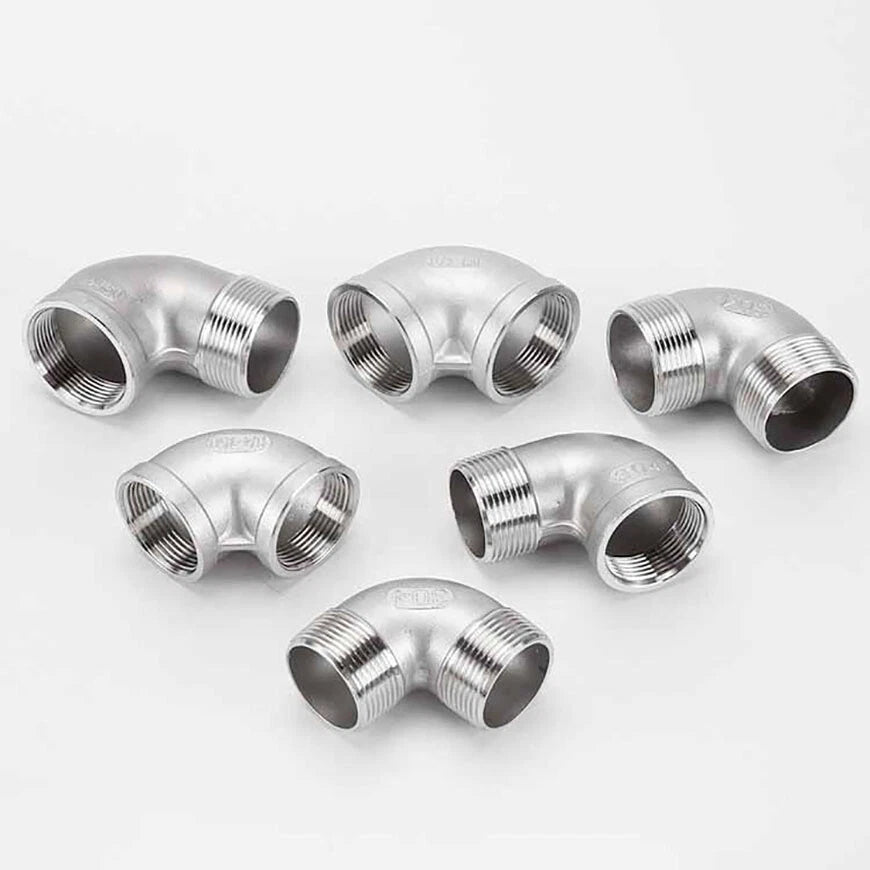 BSP 90° Elbow Pipe Fitting — 304/316 Stainless Steel, 1-1/4" to 4", FF / FM / MM