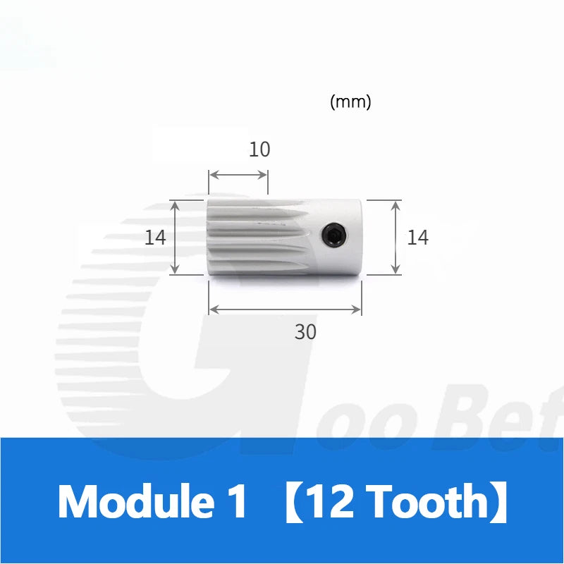 Spur Gear Module 1 Aluminium 12-60 Tooth with Hub Pinion Motor Gear Bore 4-16mm