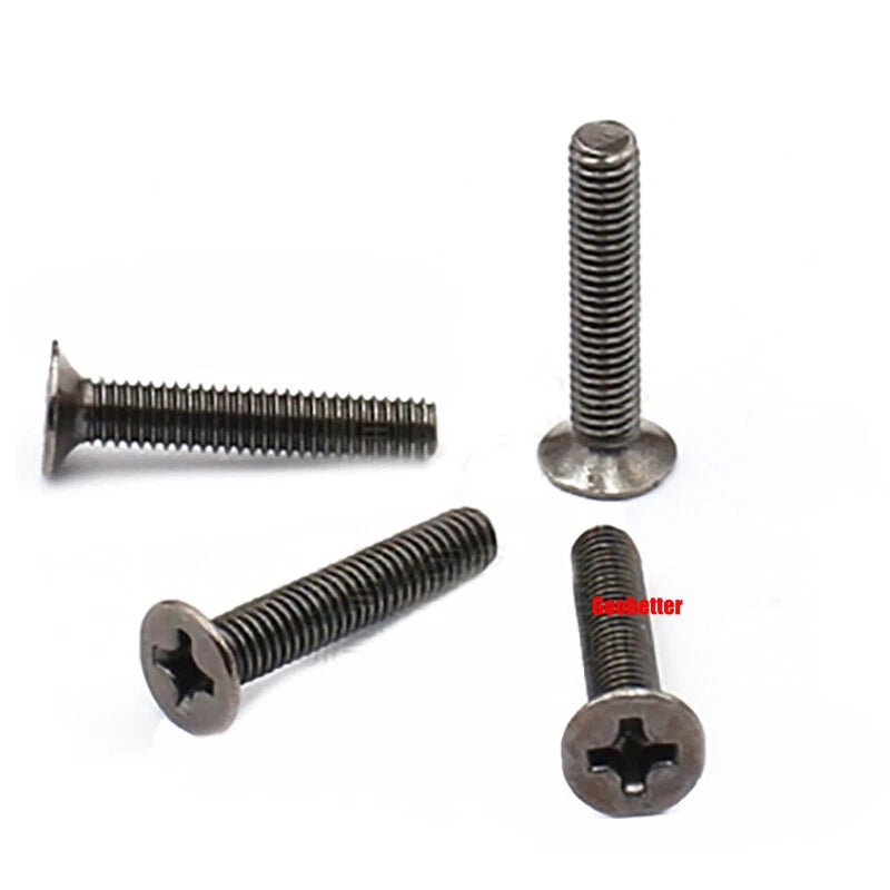KM3 Phillips Countersunk Machine Screws – M3 x 3–18mm, Carbon or 304 Stainless, Multiple Finishes (Cross Flat Head)
