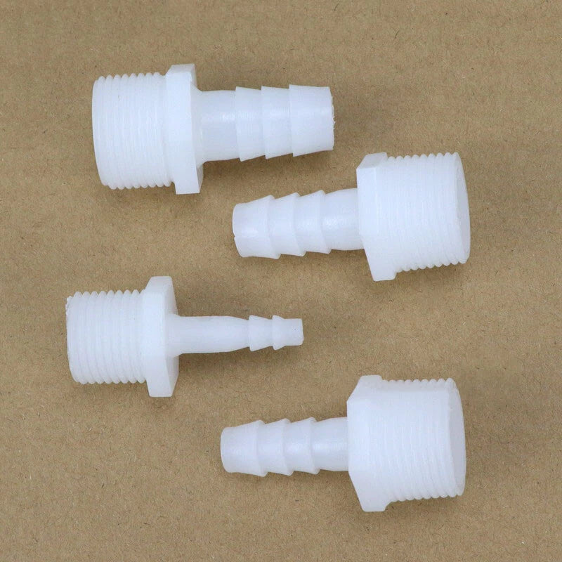 External Thread Straight Joint Plastic Tube Connector | 2.8–12.7mm Hose Barb Fitting