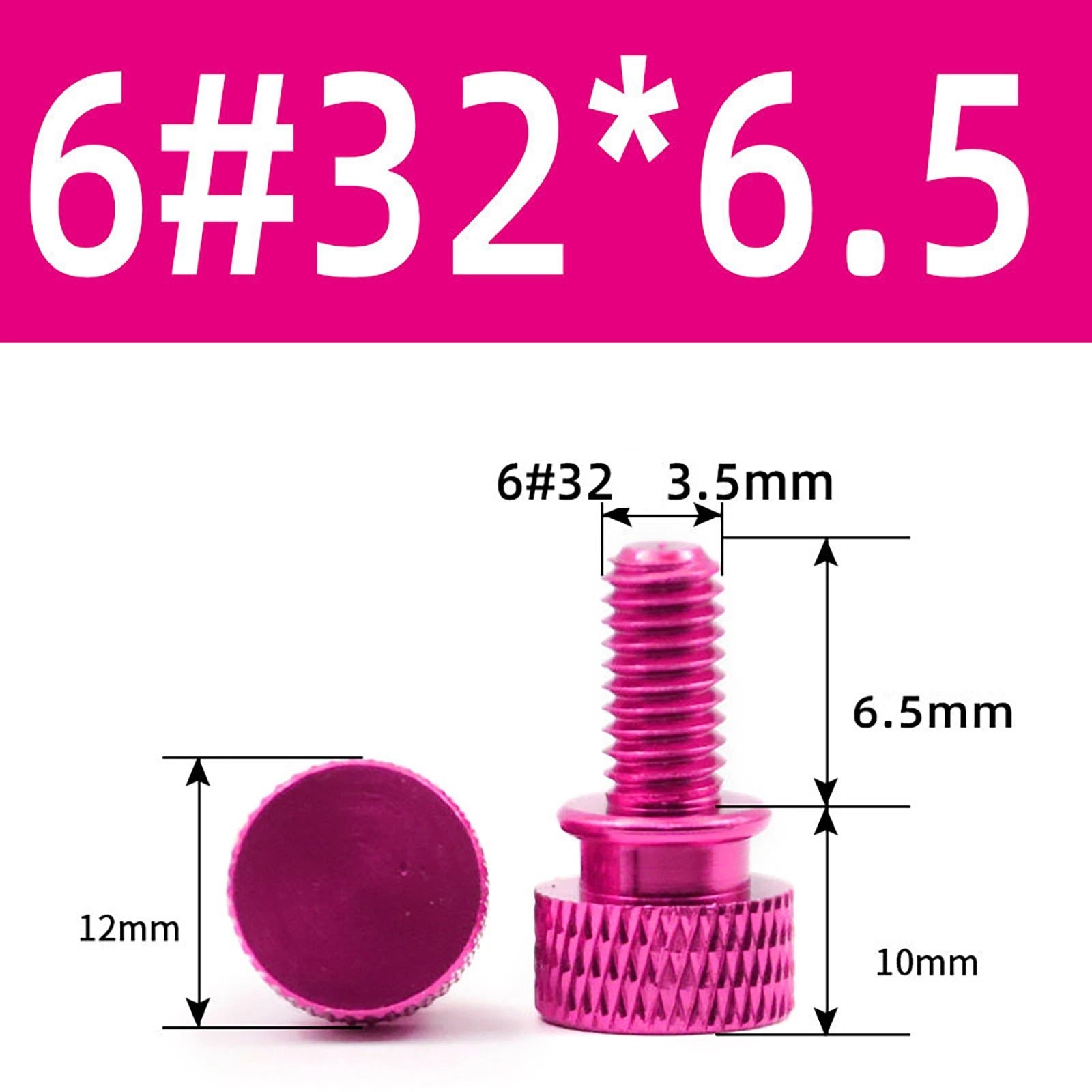 #6-32 Aluminum Anodized Thumb Screws – Knurled Hand Bolt for PC Case Modding & DIY