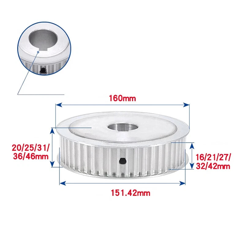 8M Timing Belt Drive Pulley AF-type 50T/60T Bore 14mm-40mm Slot 16/21/27/32mm