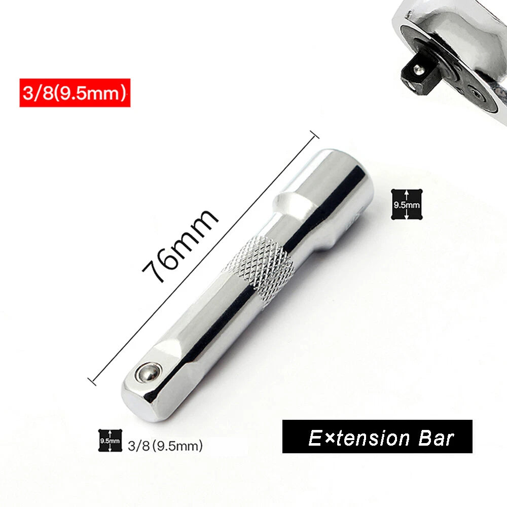 1/4" 3/8" 1/2" Ratchet Wrench Socket Adaptor - Extension Bar 52/76/101/150/250mm