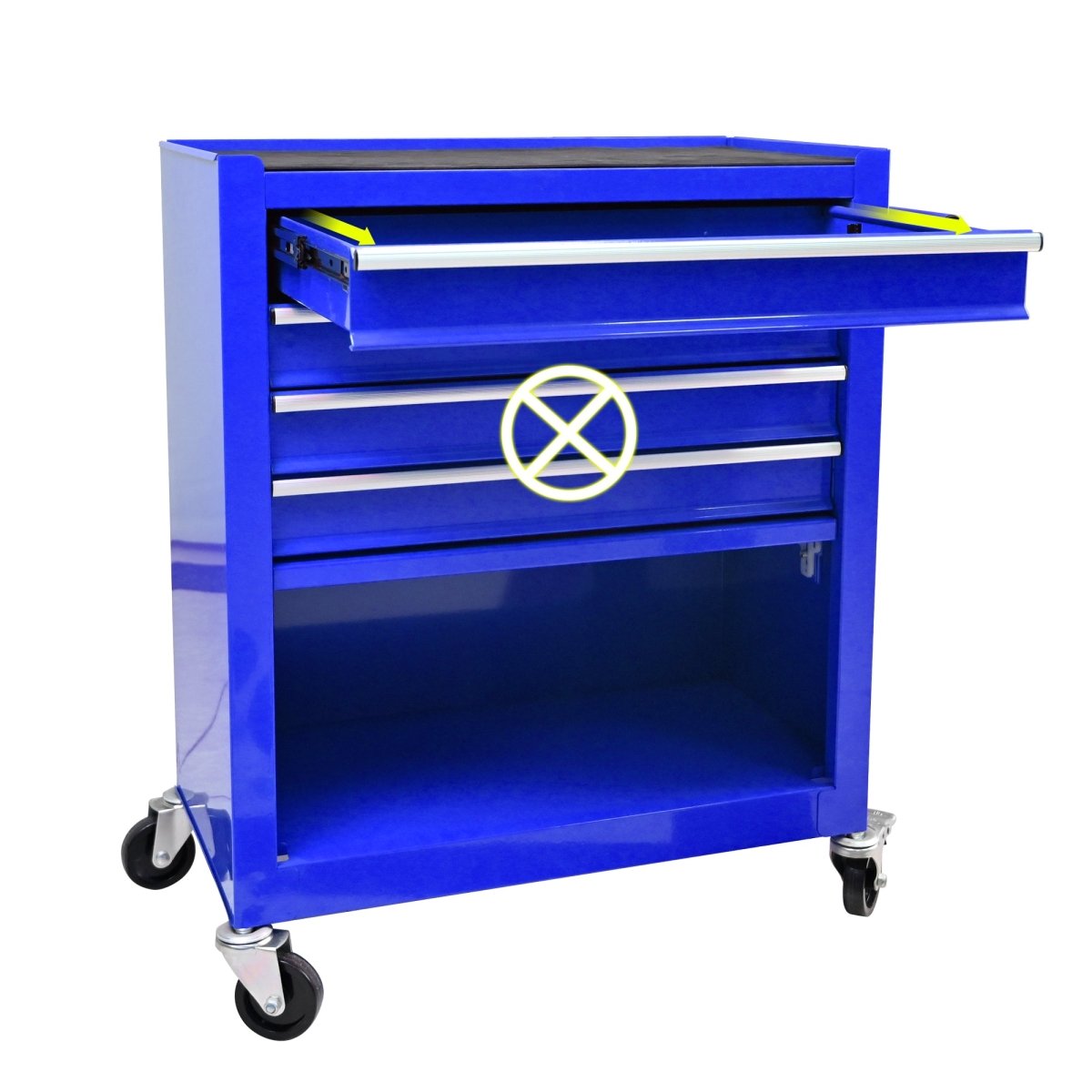 4 Drawers Multifunctional Tool Cart With Wheels - Blue - HomeDIYer