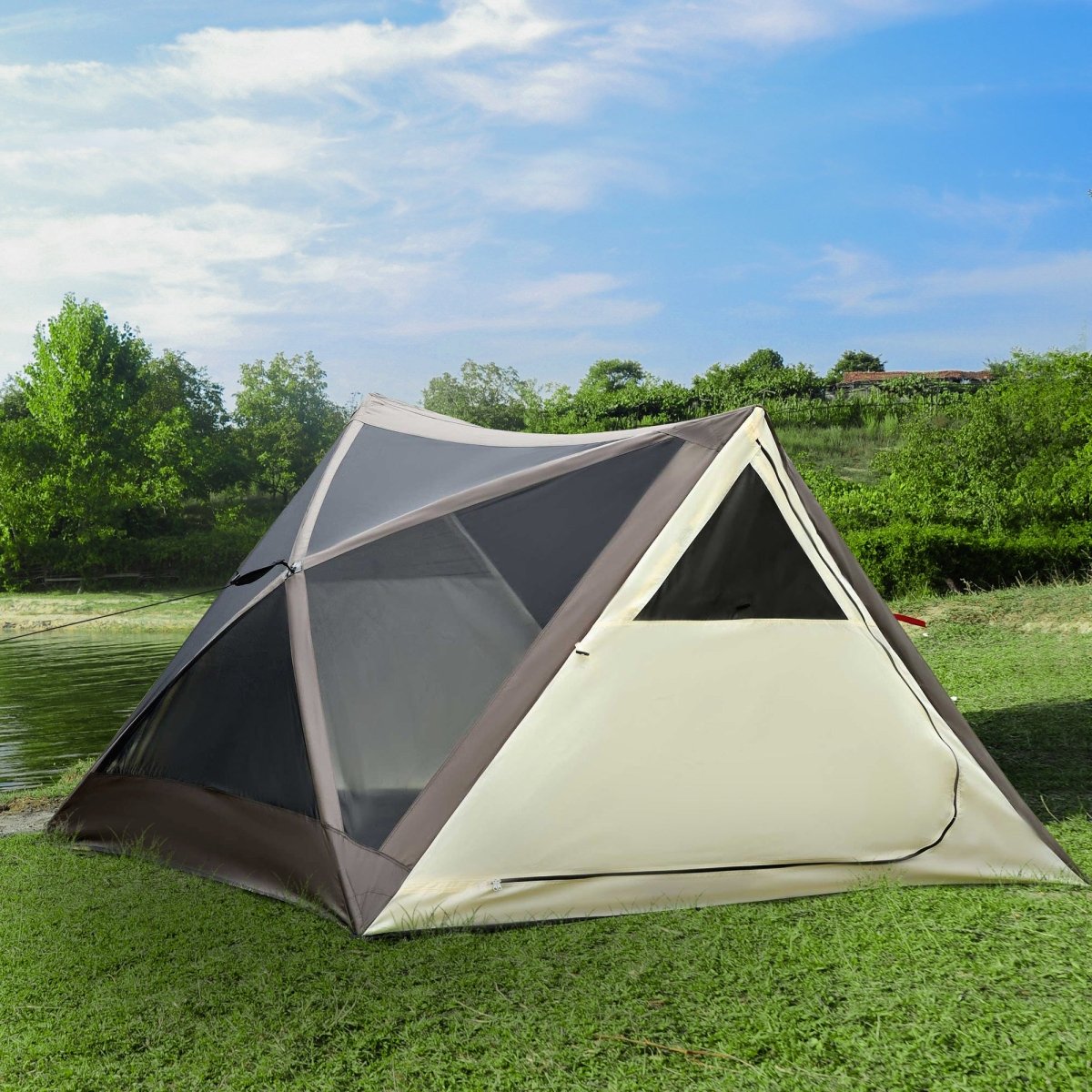 2 - 3 People Pop Up Camping Tent Waterproof Automatic Instant Tent Portable Cabana Beach Tent with Rainfly, Carry Bag, Windows and Doors, Outdoor Camping Hiking Indoor - HomeDIYer