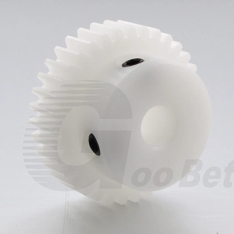 Module 1 Spur Gear POM Plastic 15-40 Tooth with Hub Bore 4-16mm Precision White