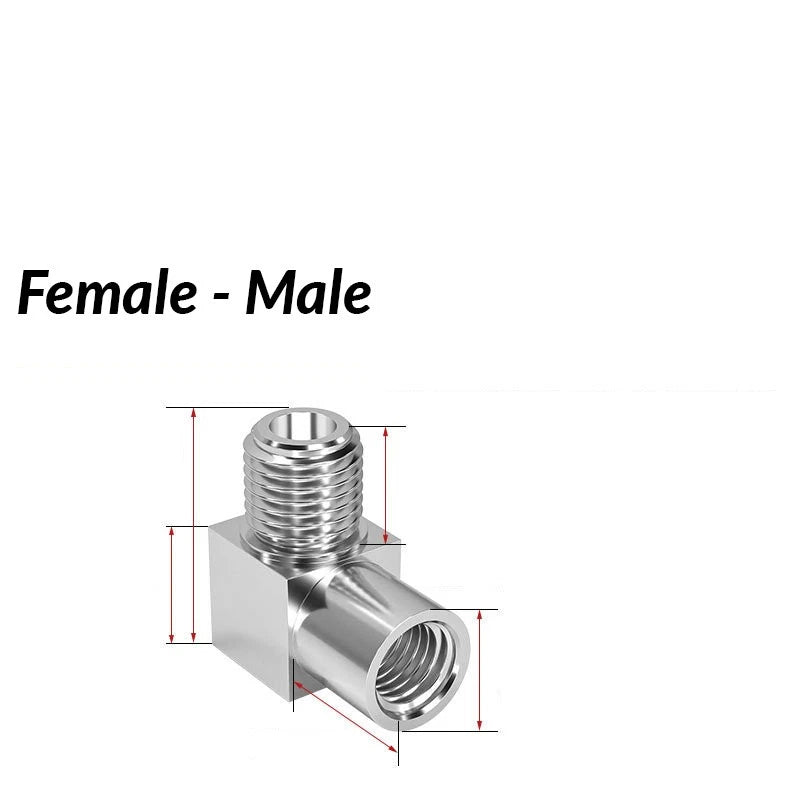 90° Stainless Steel Threaded Elbow Pipe Fitting — BSP, NPT & Metric