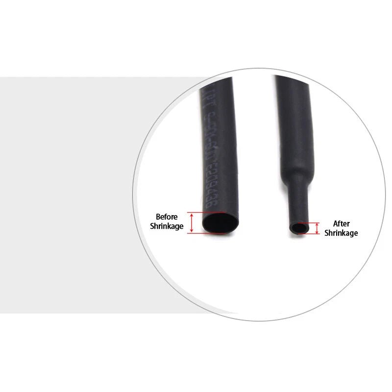 Black Heat Shrink Tubing φ1–φ25mm | Electrical Wire Insulation Sleeve for Automotive & DIY - HomeDIYer