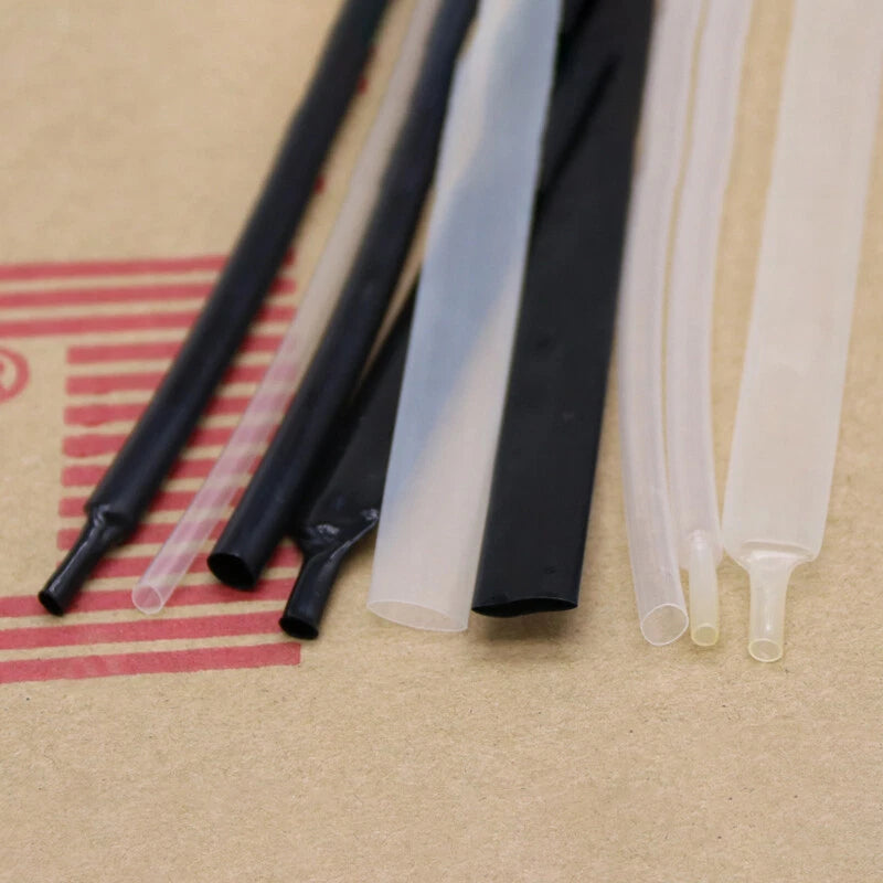 PVDF Heat Shrink Tubing 2:1 Ratio — φ0.8mm to φ25.4mm, 175°C Rated, Black & Transparent