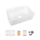 Fireclay 30" L X 20" W Workstation Farmhouse Kitchen Sink With Accessories