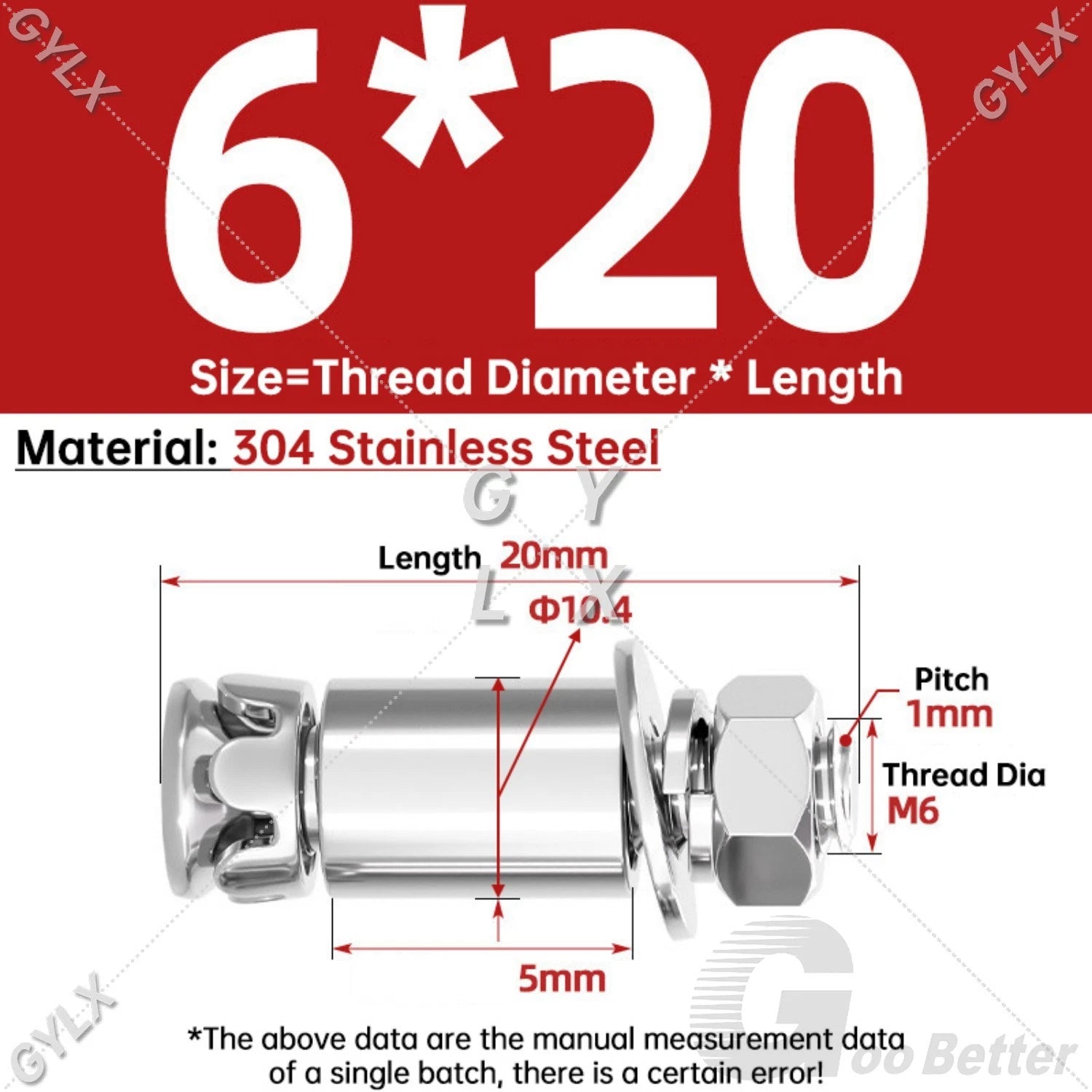 Stainless Steel Expansion Bolts for Marble & Stone — M6 M8 Heavy Duty Anchor Bolts
