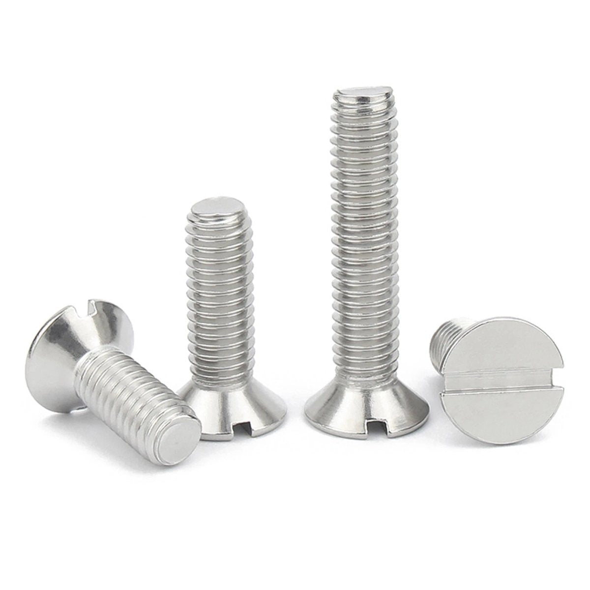 A2 Stainless Steel Slotted Countersunk Machine Screws — M1.6 to M10, Flat Head CSK Bolts - HomeDIYer
