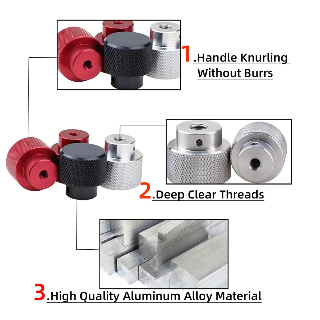 M6 M8 M10 M12 Aluminum Knurled Thumb Screws Stainless Steel Hand Turn Knob Bolts