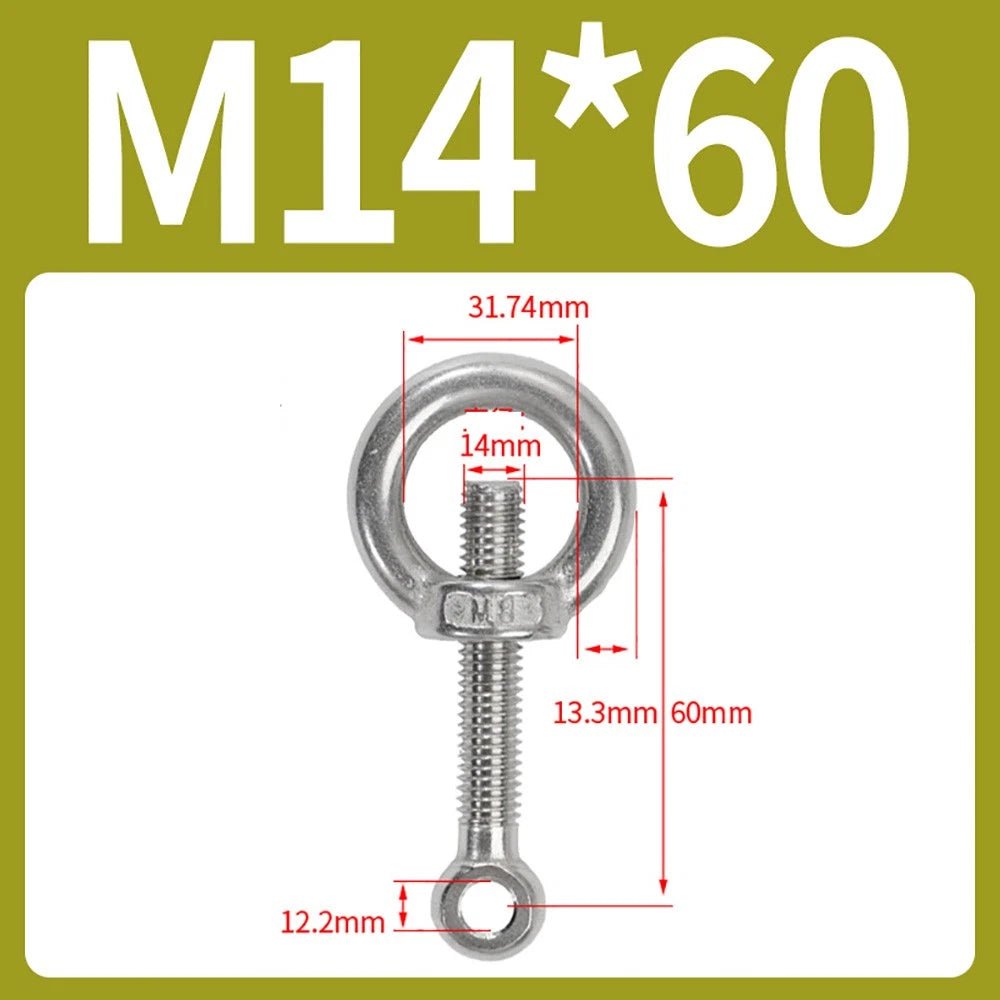 M14–M24 Lifting Eye Bolt & Eye Nut Set | 304 Stainless Steel | 50–200mm - HomeDIYer