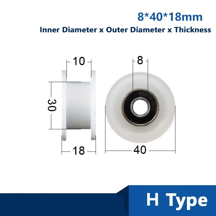 U/V/H Groove Nylon Pulley Wheel Roller OD 40mm-68mm High Quality Wheel Roller