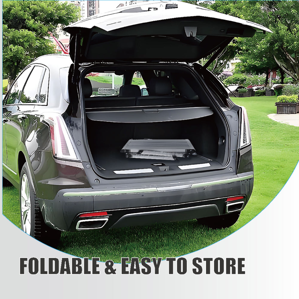 Folding Aluminum Work Platform — 330 lb Capacity, Anti‑Slip Surface, Silver, No Assembly Required