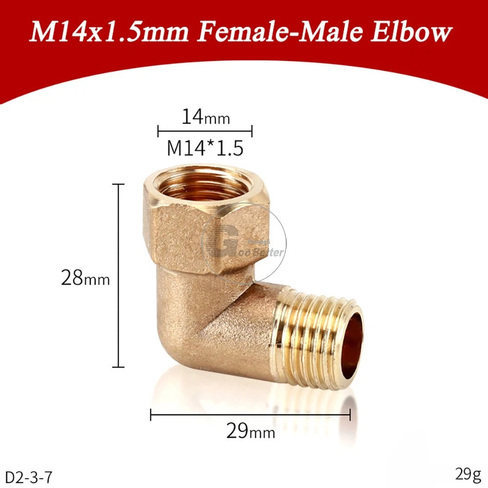M14x1.5mm M22x1.5mm Brass Fittings — Elbow, Tee, Cross, Y-Piece & Adapter Sprayer Joints