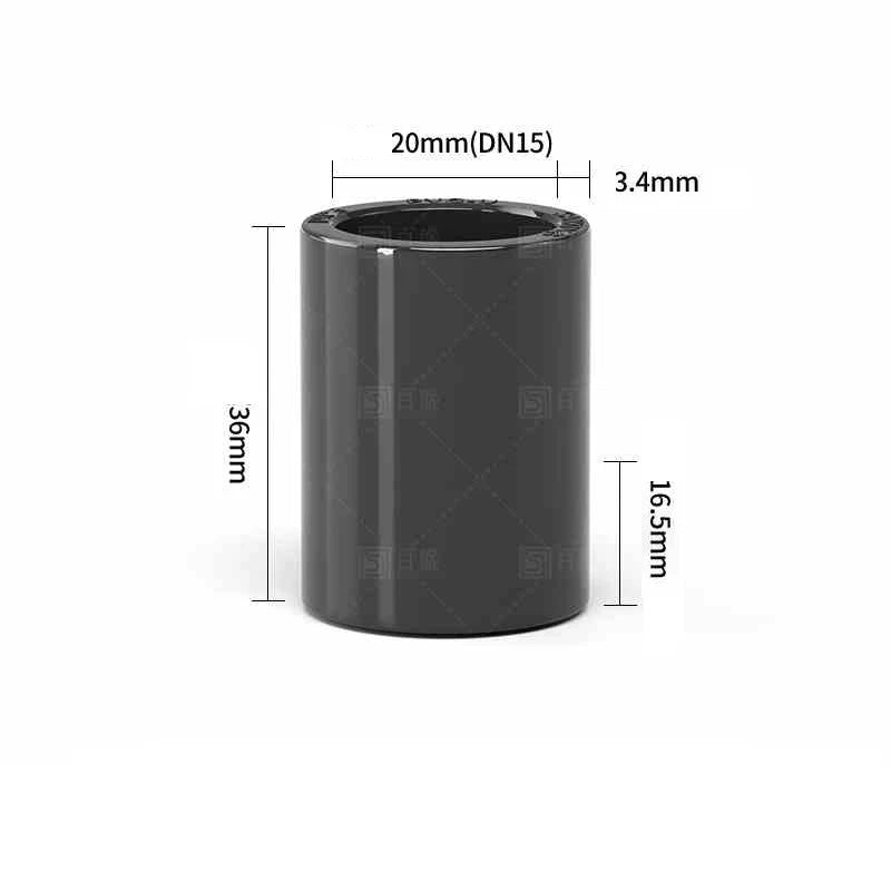 PVC Straight Pipe Coupling Socket Fitting 20–110mm Grey