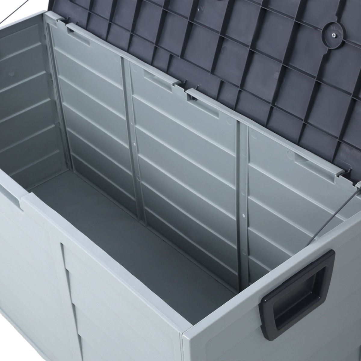 75 Gallon Wheeled Resin Deck Box - All - Weather Outdoor Storage with 250LBS Capacity - HomeDIYer