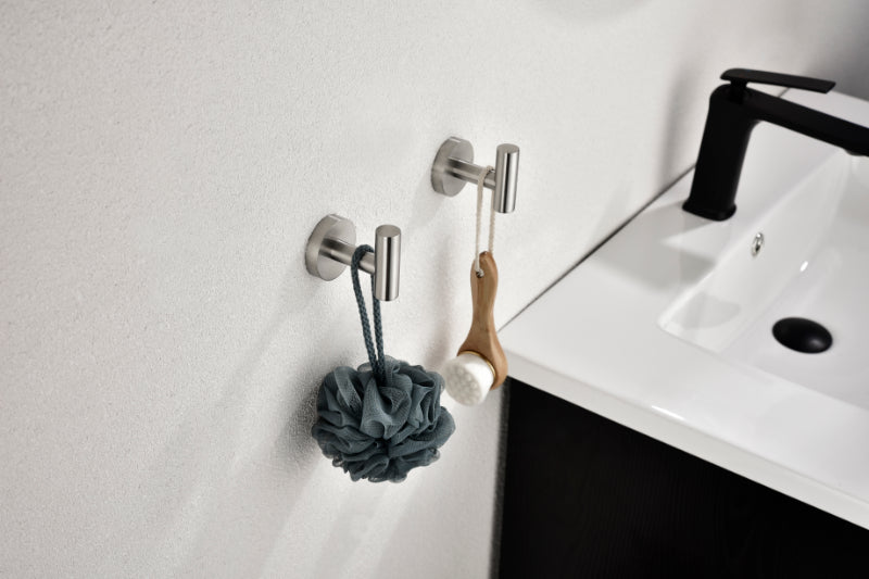 6-Piece Stainless Steel Bathroom Towel Rack Set – Wall Mount, Brushed Nickel, Complete Hardware Kit