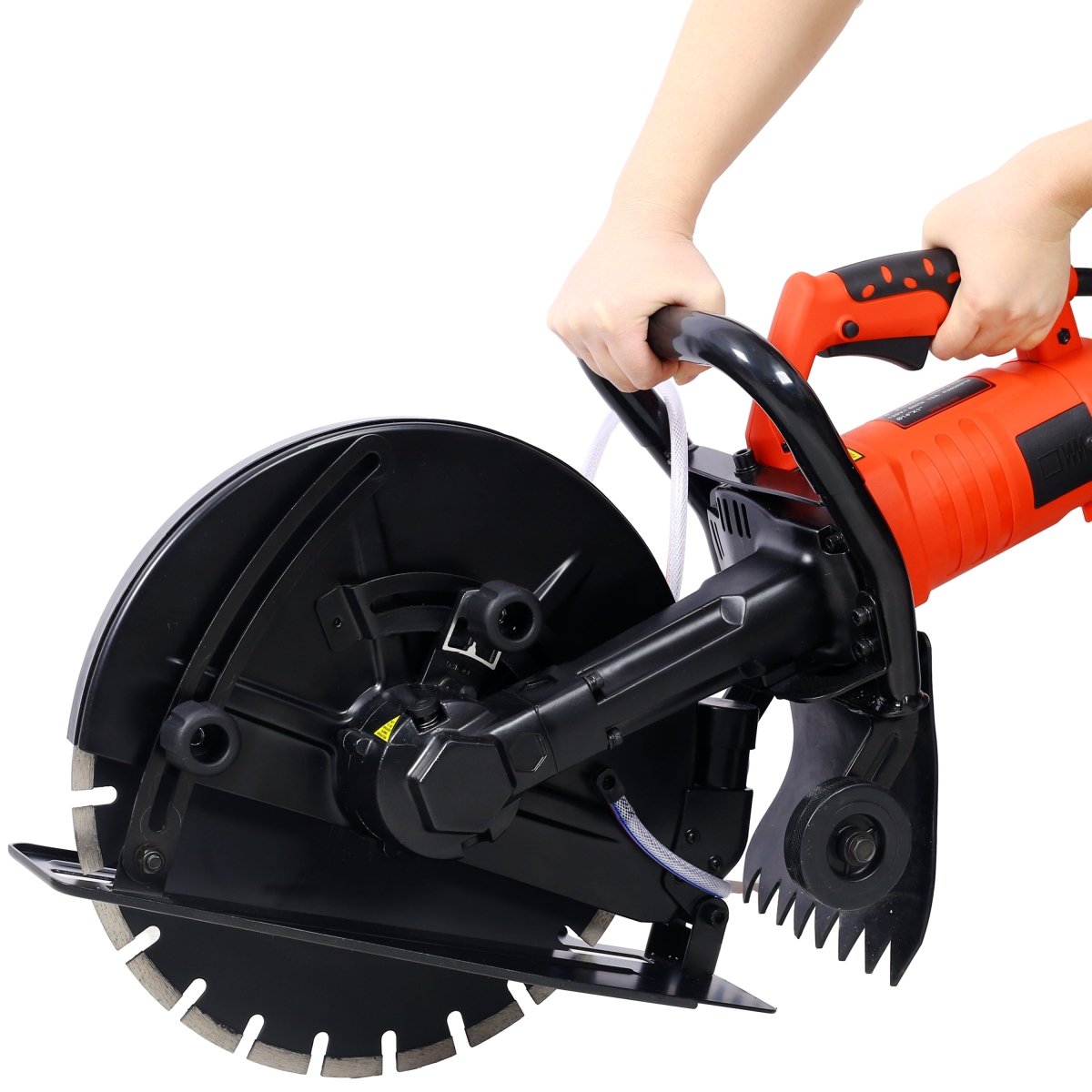 Electric 14" Cut Off Saw Wet/Dry Concrete Saw Cutter Guide Roller with Water Line Attachment - HomeDIYer