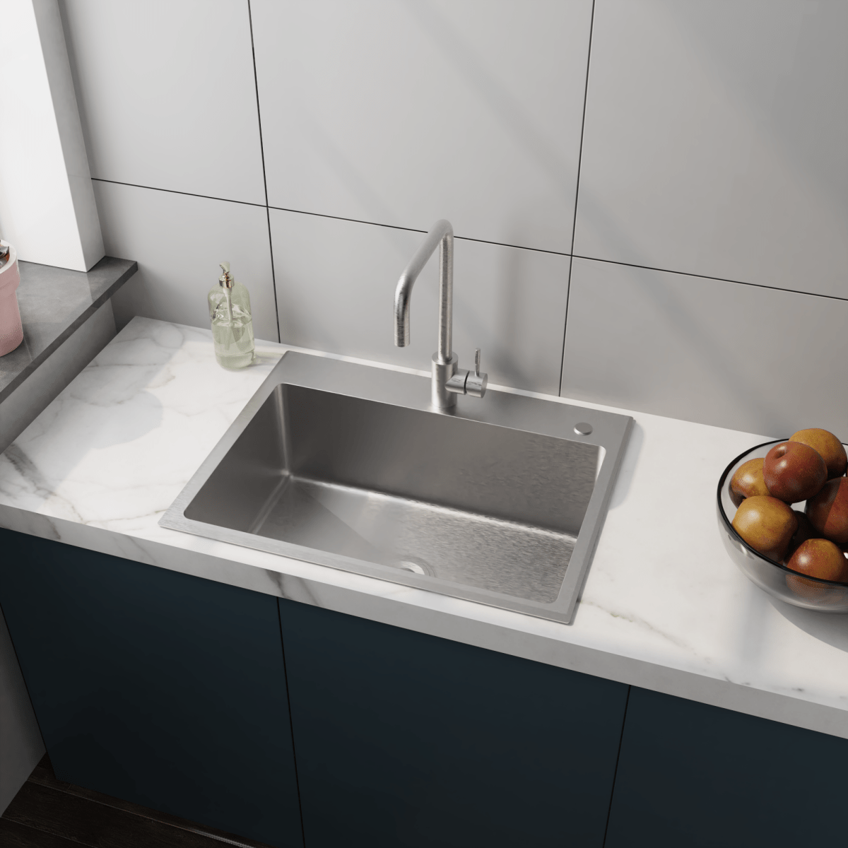 24in Stainless Steel Washing Sink w/ Faucet Hoses and Drain Head Only(Update) - HomeDIYer