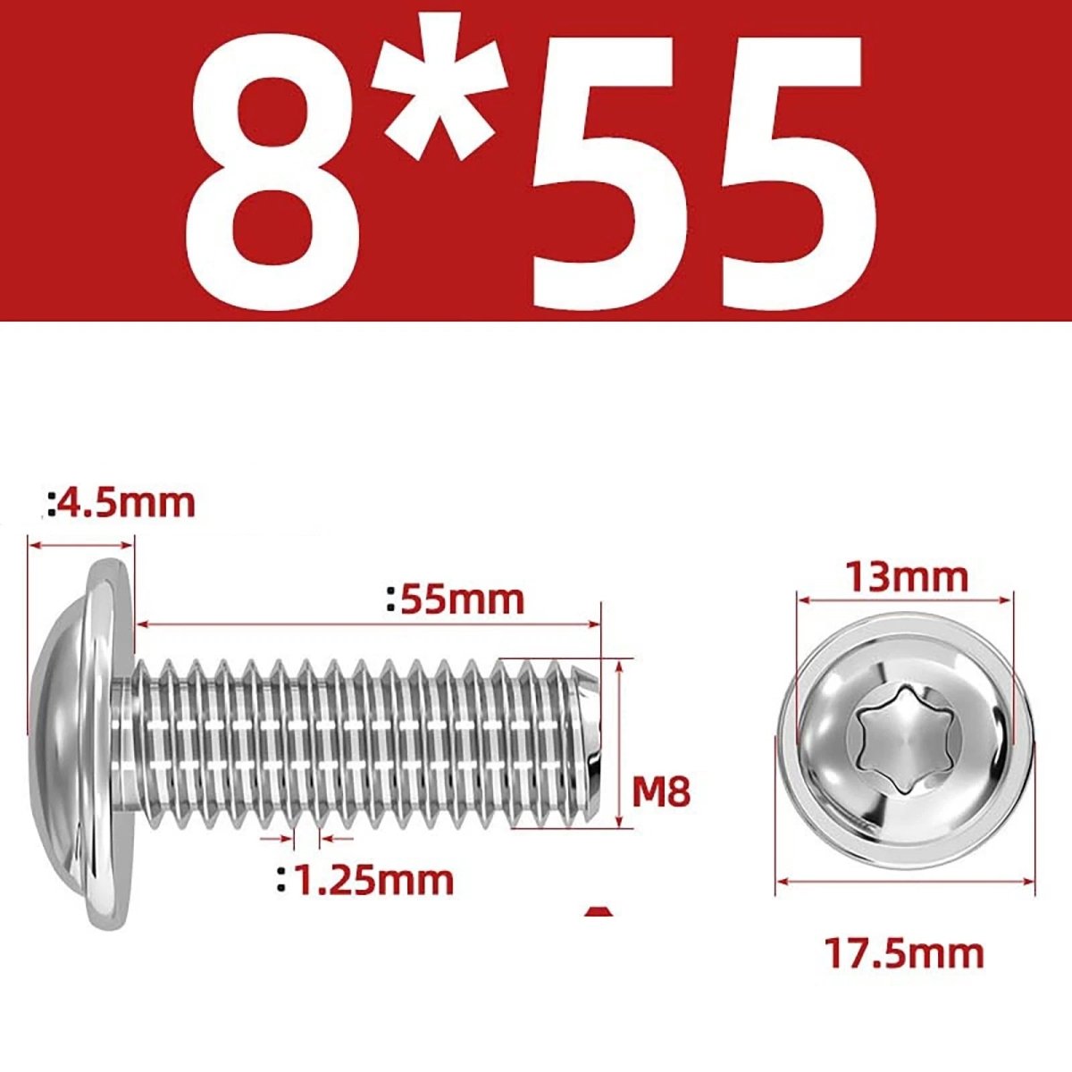Torx Flanged Button Head Screws — 18 - 8 Stainless Steel, ISO 7380 - 2, M2 to M8 - HomeDIYer