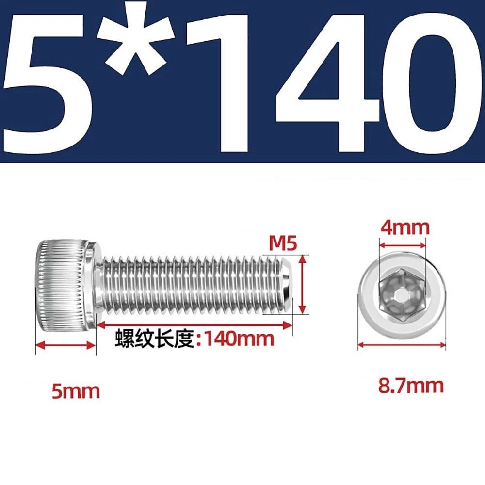 M3 M4 M5 Socket Head Cap Screws – A2 Stainless Steel, High Strength & Corrosion Resistant